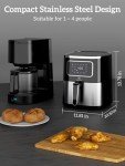 Compact 5.5 Quart Digital Air Fryer, 6-in-1