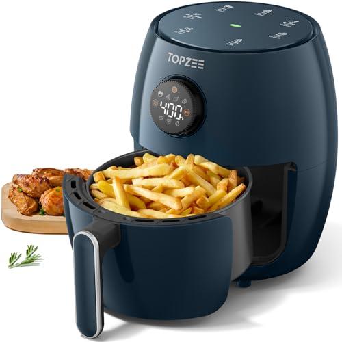 Small Compact Air Fryer, 2.1QT, 4-in-1 Small Mini Airfryer, Bake, Roast, Reheat, 98% Less Oil, Adjustable Temperature Control w/ 60min Timer, Quiet, Nonstick & Dishwasher Safe, BPA-Free, Dark Blue