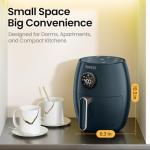 Small Compact Air Fryer, 2.1QT, 4-in-1 Small Mini Airfryer, Bake, Roast, Reheat, 98% Less Oil, Adjustable Temperature Control w/ 60min Timer, Quiet, Nonstick & Dishwasher Safe, BPA-Free, Dark Blue