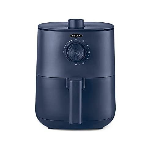 BELLA 2.9QT Manual Air Fryer, No Pre-Heat Needed, No-Oil Frying, Fast Healthy Evenly Cooked Meal Every Time, Removeable Dishwasher Safe Non Stick Pan and Crisping Tray for Easy Clean Up, Matte Blue
