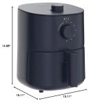 BELLA 2.9QT Manual Air Fryer, No Pre-Heat Needed, No-Oil Frying, Fast Healthy Evenly Cooked Meal Every Time, Removeable Dishwasher Safe Non Stick Pan and Crisping Tray for Easy Clean Up, Matte Blue