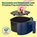 BELLA 2.9QT Manual Air Fryer, No Pre-Heat Needed, No-Oil Frying, Fast Healthy Evenly Cooked Meal Every Time, Removeable Dishwasher Safe Non Stick Pan and Crisping Tray for Easy Clean Up, Matte Blue