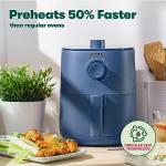 BELLA 2.9QT Manual Air Fryer, No Pre-Heat Needed, No-Oil Frying, Fast Healthy Evenly Cooked Meal Every Time, Removeable Dishwasher Safe Non Stick Pan and Crisping Tray for Easy Clean Up, Matte Blue