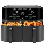 Chefman 6 Quart Dual Basket Air Fryer - Digital Touchscreen, Smart Sync Finish, Hi-Fry, Auto Shutoff, 2 Independent 3QT Nonstick Dishwasher-Safe Frying Baskets - Digital Double Air Fryer - Black