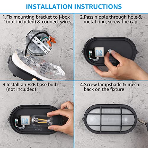 LEONLITE 8.5'' Oval Bulkhead Light Fixture