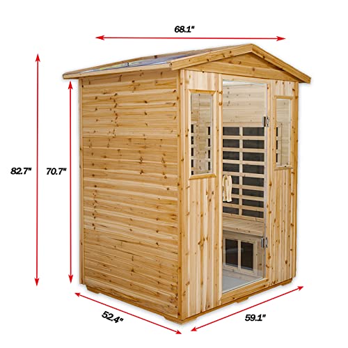 Kanlanth 4-Person Far Infrared Outdoor Sauna Room