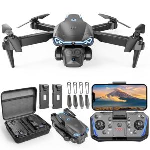 X-shop Foldable Drone with 1080P HD Camera for Beginners & Adults, FPV Live Video, One Key Start, Altitude Hold, 3D Flips, Gesture Selfie, 3 Speed Modes, 2 Batteries