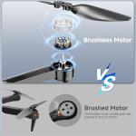 Drone with Camera 4K for Kids Adults, Brushless Motor Mini Foldable RC Drones with Propeller Guards for Beginners, One Key Take Off/Land, Voice Control, Anti-Lost Alarm, Gift Toys for Men Boys