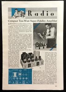 10W Tube Powered Super-Fidelity Amplifier Plans