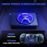 10-Inch 1000W Slim Under Seat Subwoofer with Amplifier