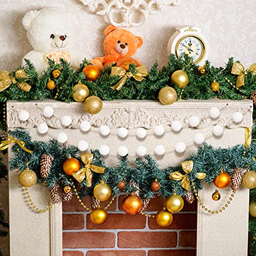 Christmas Pom Pom Garland - 4 Pieces, 6.6ft