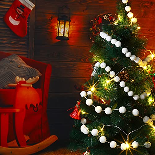 Christmas Pom Pom Garland - 4 Pieces, 6.6ft