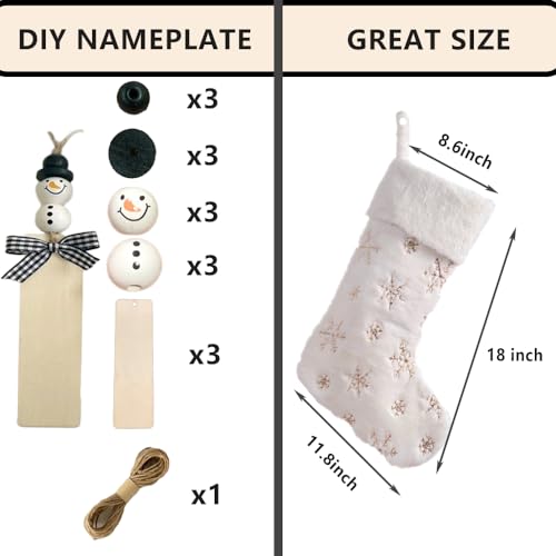 Gold Snowflake Stockings for Christmas Decorations