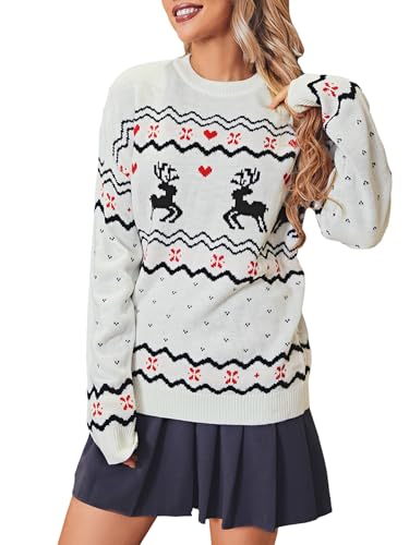 Miessial Funny Reindeer Sweater - Christmas Knitted Sweatshirt