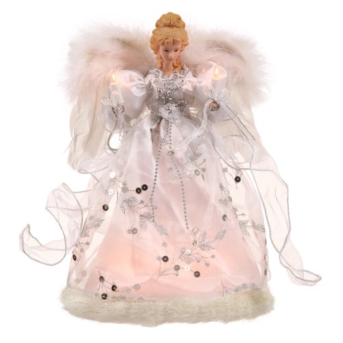 Silver and White Lighted Angel Tree Topper