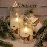 Snowman Flameless Candles with Remote—Holiday Decor