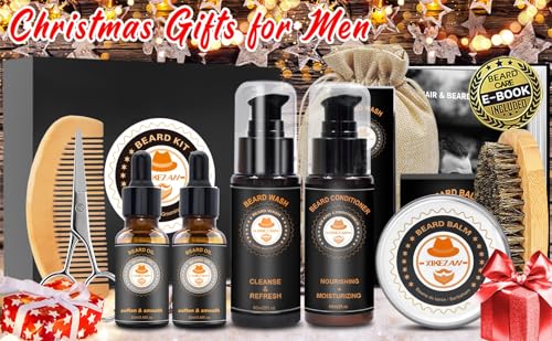Beard Care Set with Conditioner, Oil, and More