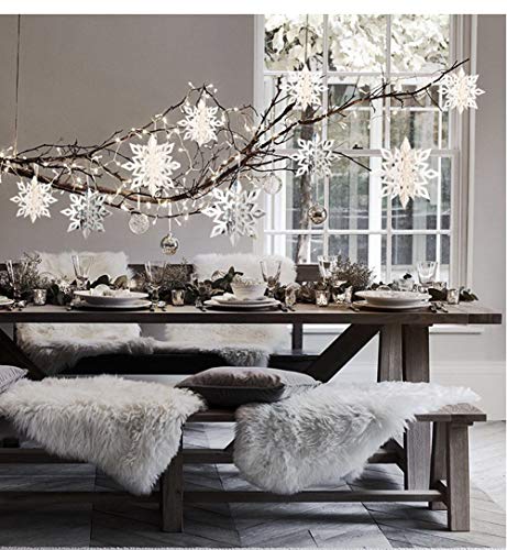 24-Piece Snowflake Hanging Decorations for Christmas