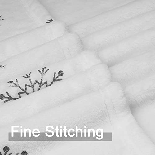 Merry Christmas Snowflake Plush Throw Blanket