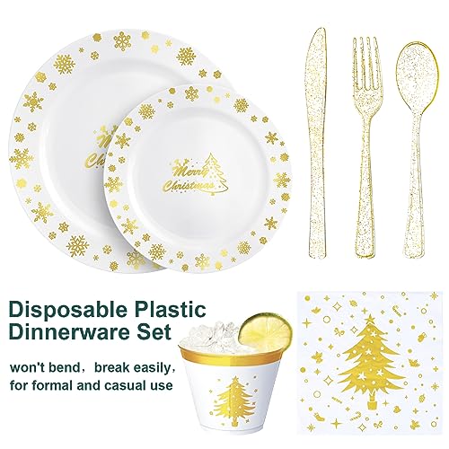 400 Pcs Christmas Disposable Dinnerware Set for 50