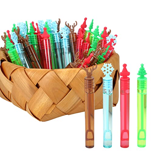 40 Mini Bubble Wands for Christmas Fun