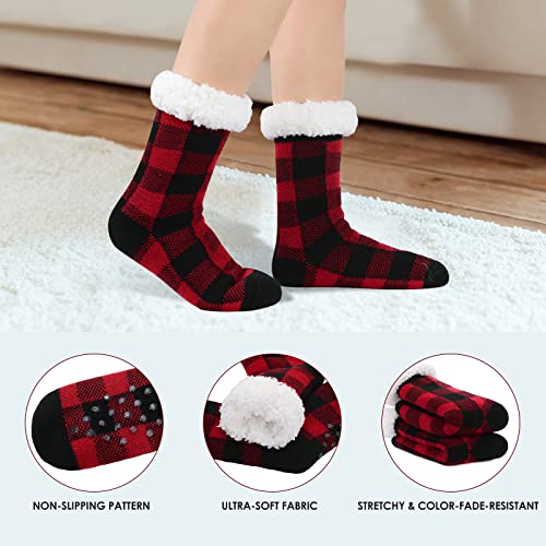 Cozy Christmas Fluffy Socks for Women - White Deer