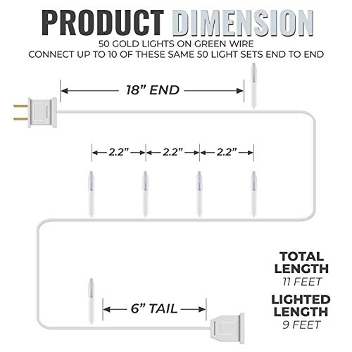White Wire Christmas Lights - Clear Bulb, 50ct