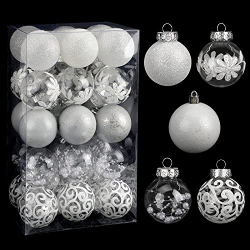 Clear Christmas Ornaments Set with Stuffed Decorations