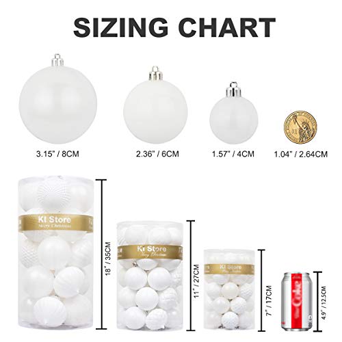 34pcs White Christmas Balls for Festive Decoration