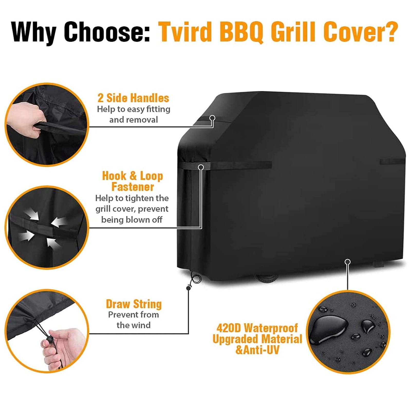 Tvird Heavy Duty BBQ Grill Cover for Weber Char-Broil