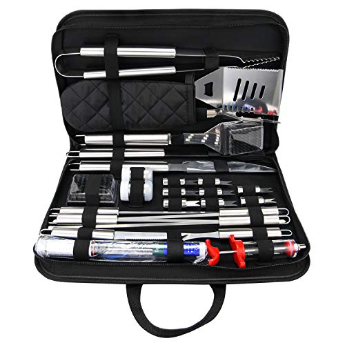 27PCs Stainless Steel BBQ Grill Tools Set, Grilling Kit