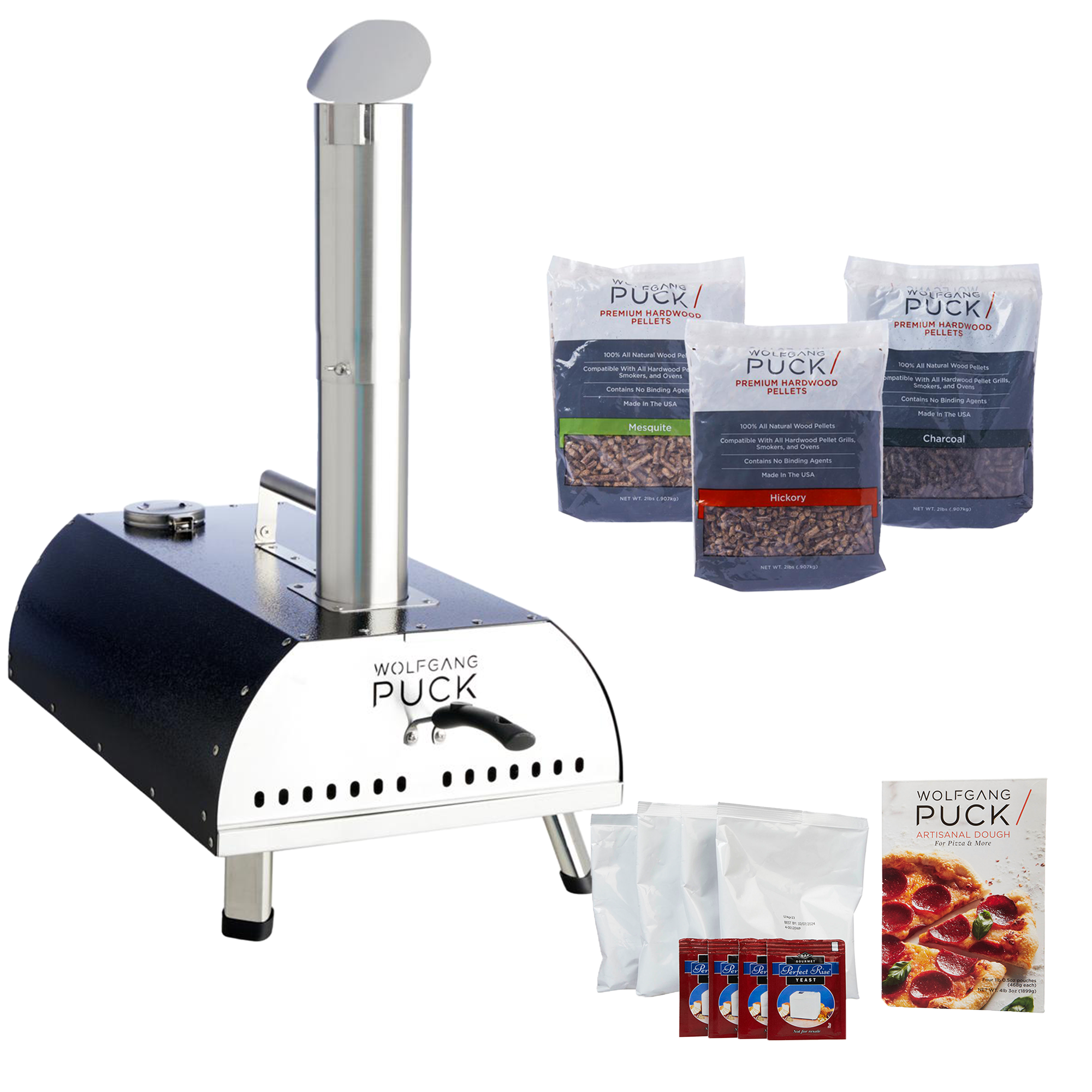 Wolfgang Puck Outdoor Pizza Oven with Pellets and Mix