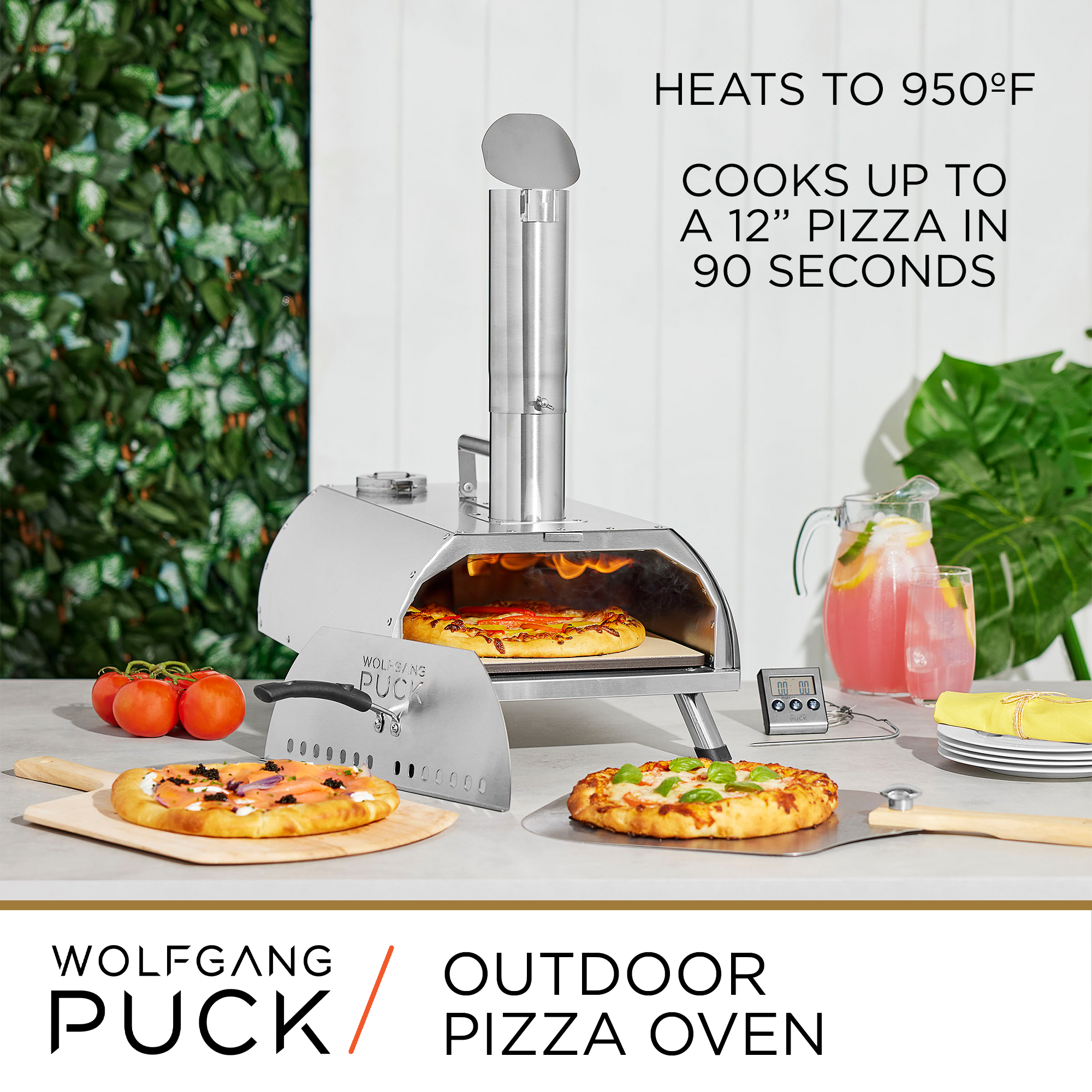 Wolfgang Puck Outdoor Pizza Oven with Pellets and Mix