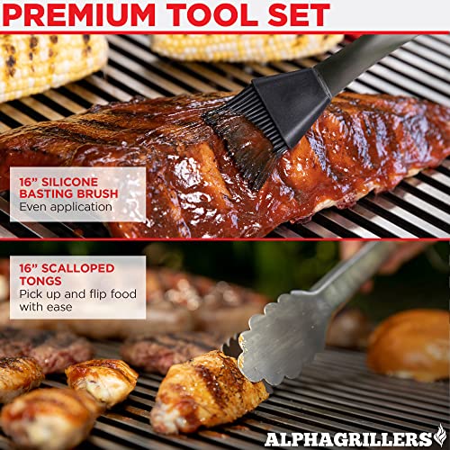 Alpha Grillers 4pc BBQ Grilling Tool Set