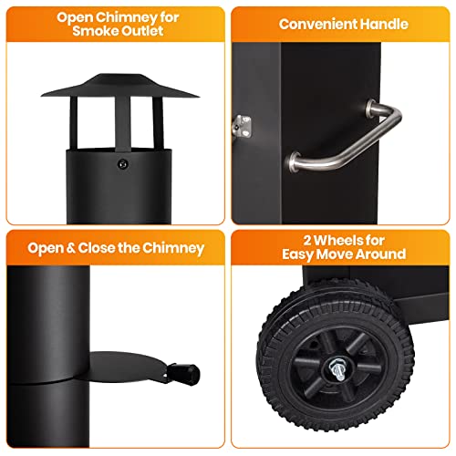 Portable Outdoor Pizza Oven with Wheels and Cover