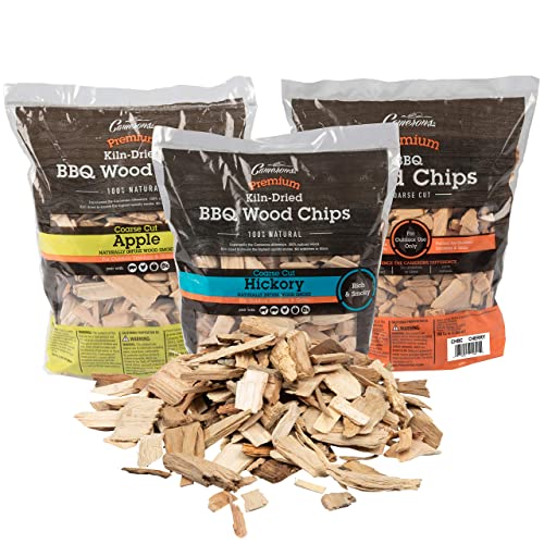 3-Pack of BBQ Grill Wood Chips - Apple, Cherry, Hickory