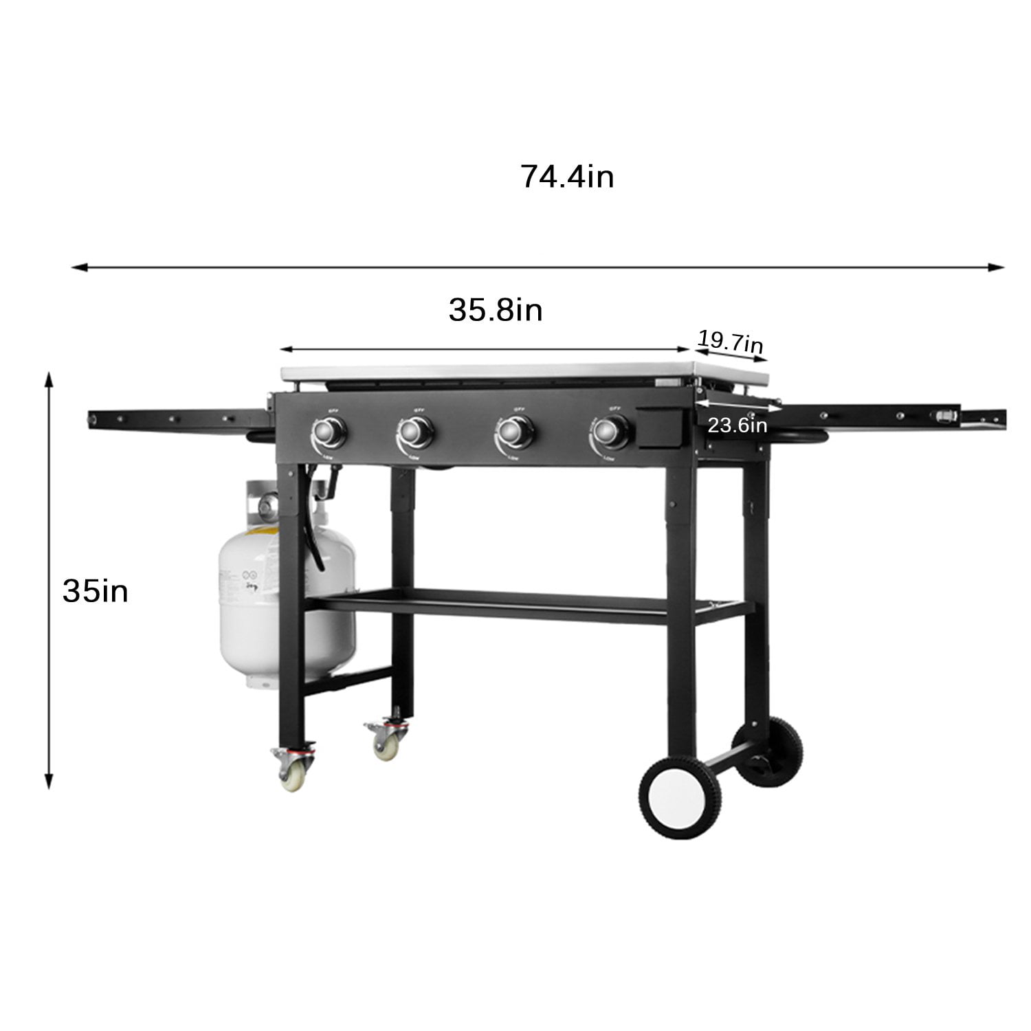 SUGIFT 36" 4-Burner Outdoor Propane Griddle Grill