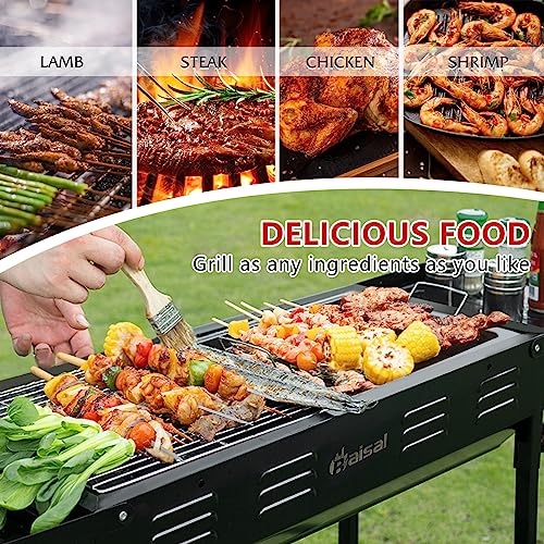 Baisal Portable Charcoal BBQ Grill, Foldable Camping Hibachi