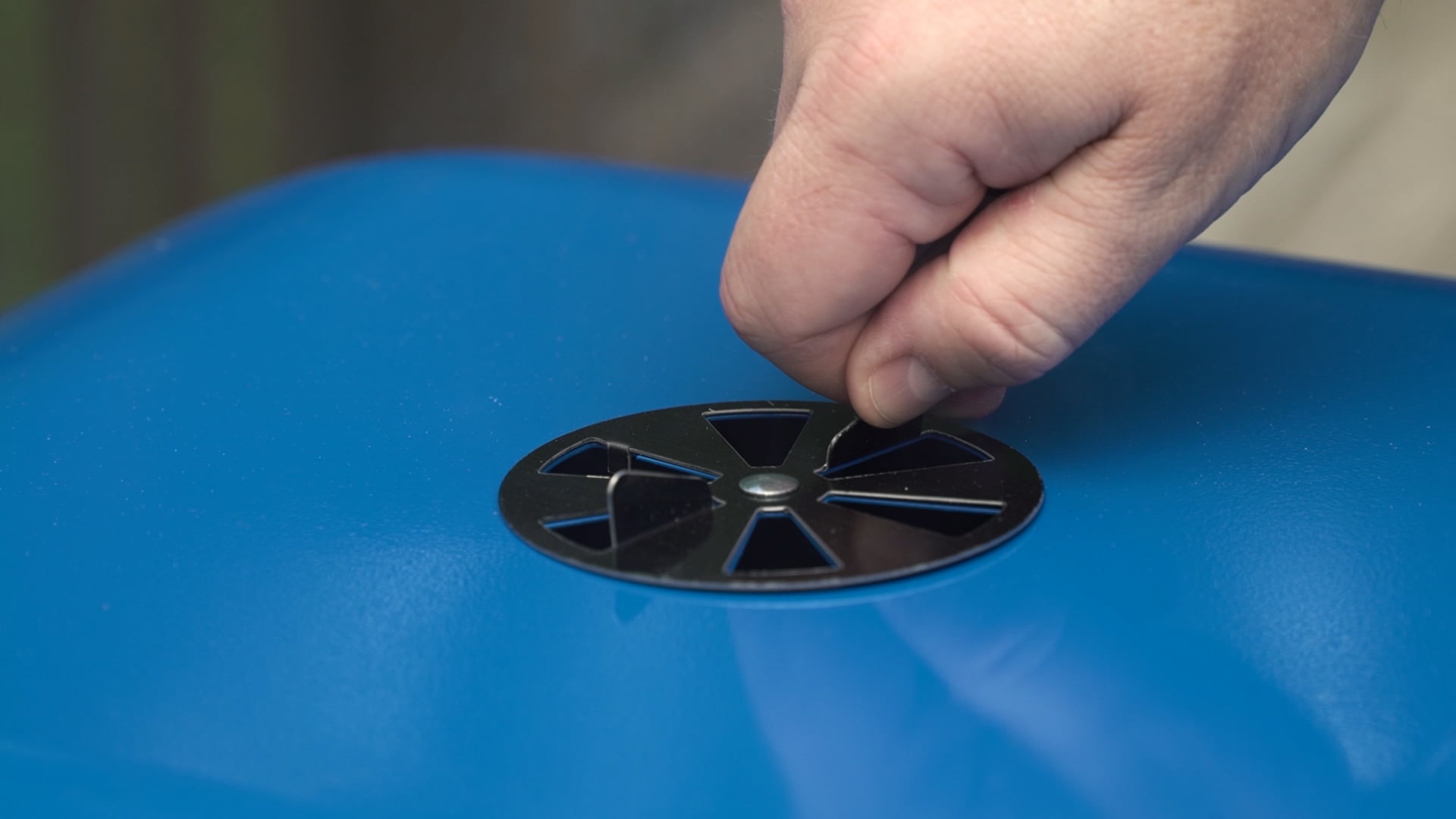 Portable Blue Charcoal Grill - Americana Walk-A-Bout BBQ