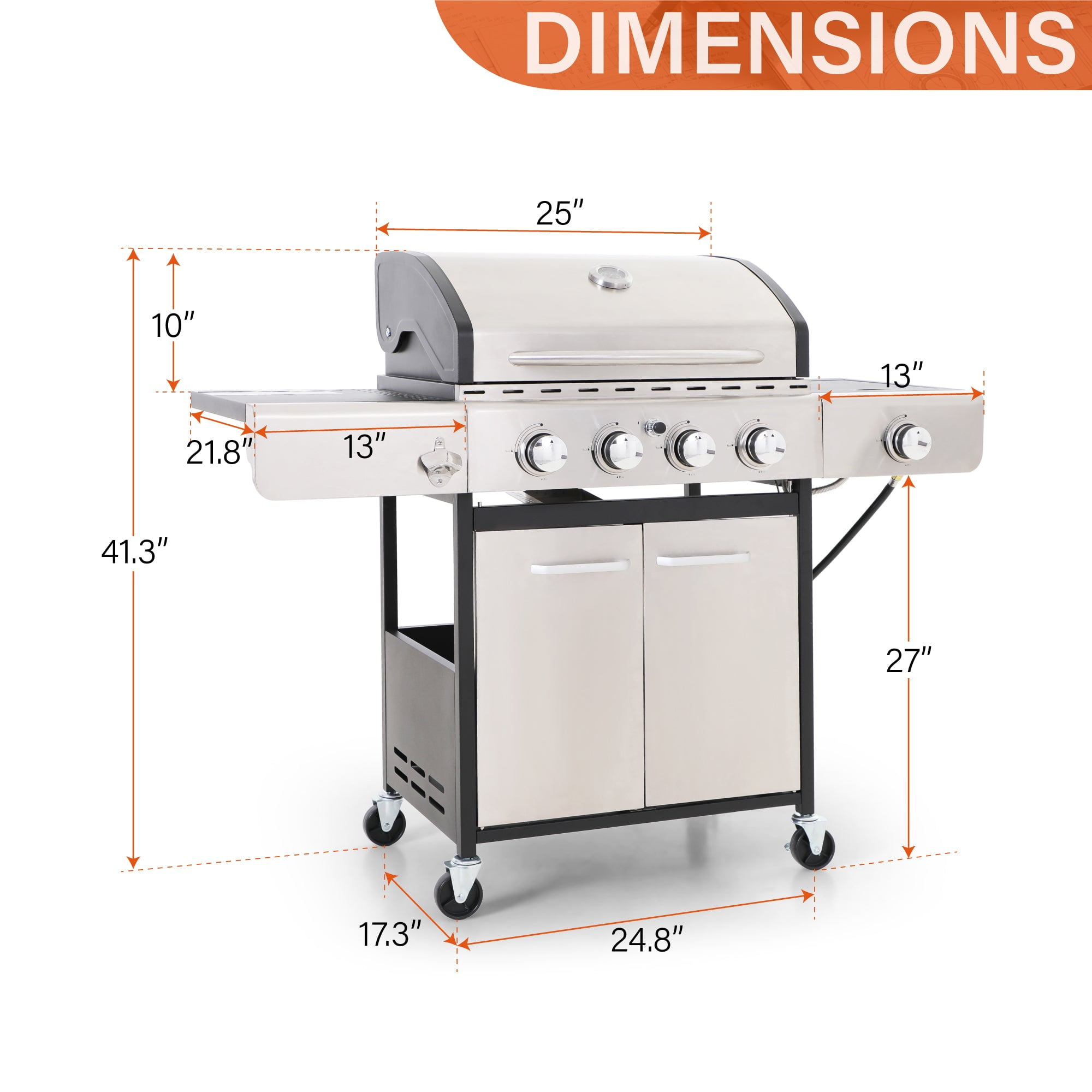 Sophia & William 4-Burner Portable Gas Grill