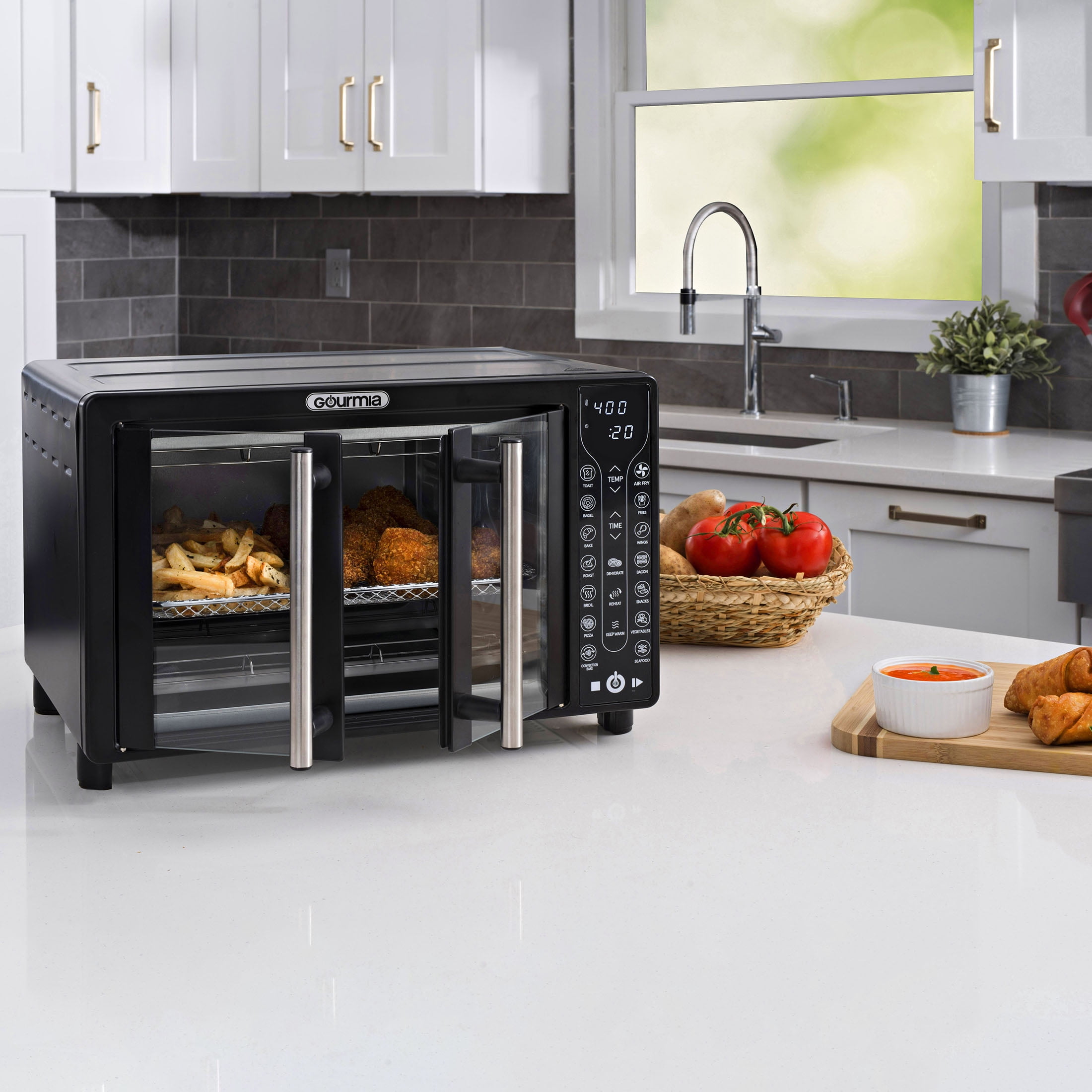 Black Gourmia French Door Air Fryer Oven