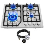 Stainless Steel Gas Cooktop with 4 Burners