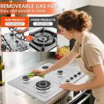 Stainless Steel Gas Cooktop with 4 Burners