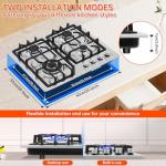 Stainless Steel Gas Cooktop with 4 Burners