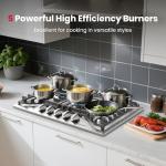 5-Burner Gas Cooktop with Reversible Grill/Griddle