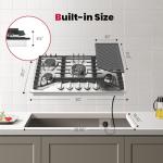 5-Burner Gas Cooktop with Reversible Grill/Griddle