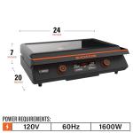 Blackstone 22-Inch Ceramic Electric Griddle - 1200W