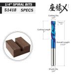 ZahyoX 1/4" Up Down Spiral Router Bit Set