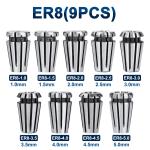 9-Piece ER8 Spring Collet Set for CNC Machines