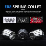 9-Piece ER8 Spring Collet Set for CNC Machines